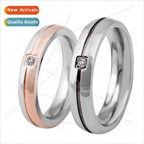 Korea new fashion simple tanium steel couple ring ring micro