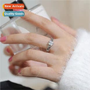 ope zirconia simple ins Europe love leaves creative heart