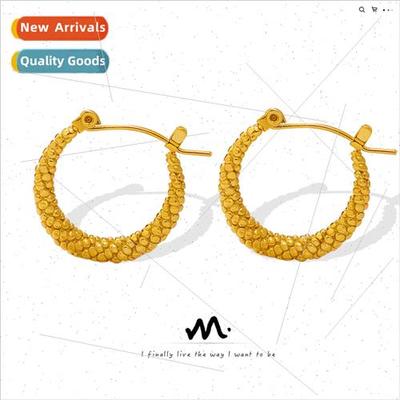 Europe ins tanium steel gold-plated earrings sense niche min