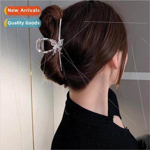 lver quid Butterfly Hair Clip Back Head Grab Clip Metal che