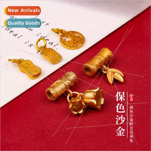 Ancient color antique sgold bell orchid pendant handmade diy