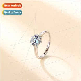 One carat D color moissanite ring women niche 2023 gift适用g