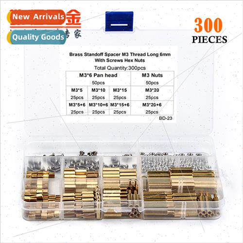 300pcs M3 single pass double pass hexagonal copper post wh s