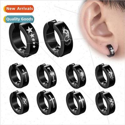 Non-mainsam fashion stainless steel men whout ear holes lase