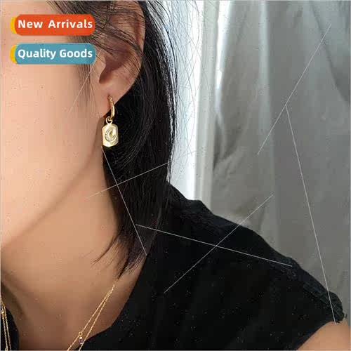 s925 silver earrings female Europe retro niche zirconia dang