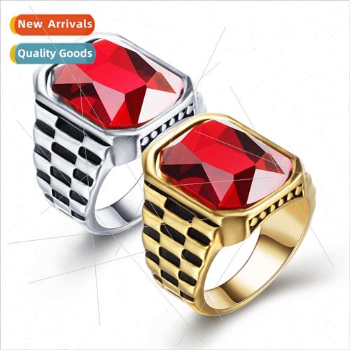 Europe Vintage Court Trend Ring Ruby Set Thumb Trigger Taniu