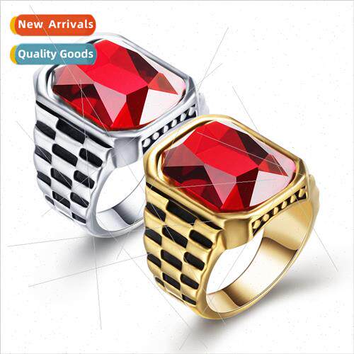 Europe Vintage Court Trend Ring Ruby Set Thumb Trigger Taniu