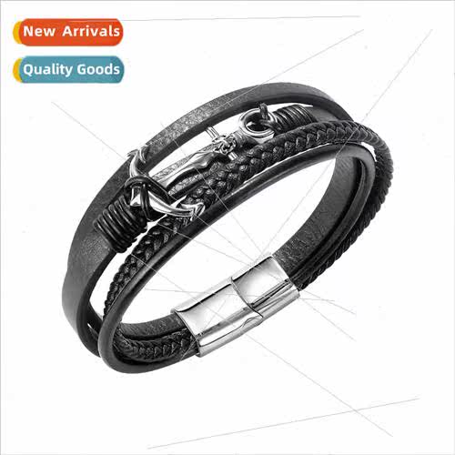 Europe fashion nd weaving multi-layer winding men stainless