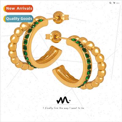 Do not lose color tanium steel electroplated gold diamond ea