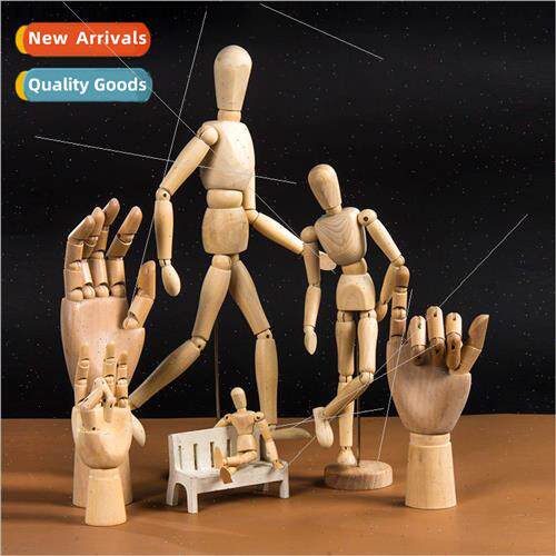 Wooden h12 inch original wood color cartoon sketch model woo
