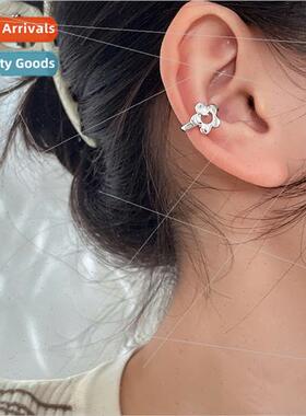 Flower ear clip female atmosphere sense glossy inlaid diamon