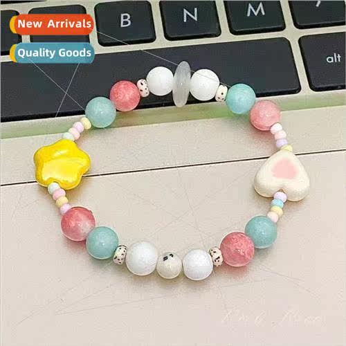 Candy Color Cute Wind Beaded Bracelet Flower Love HJewelry C