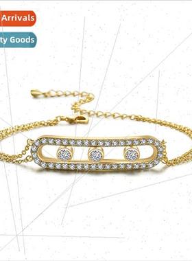 ins Europe hundreds bracelet copper set zirconia plating hig