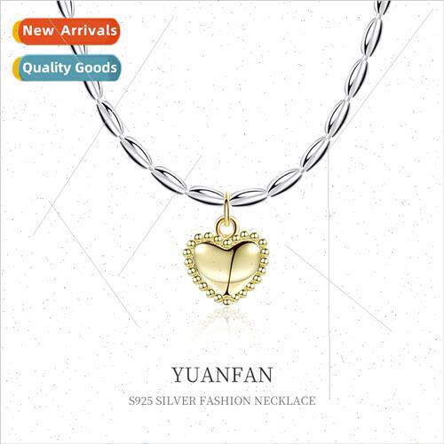 925 silver Spl Color Heart Necklace Female che Ins Chill Pen