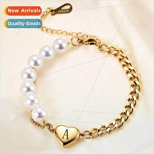 Europe ins female simple hundred搭 titanium steel love heart