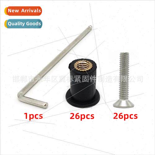 26 Sets Brass Rubber Nuts ConWindshield Brass Bolts Rubber R