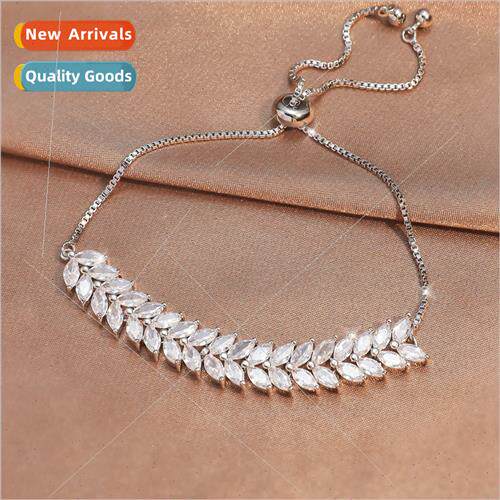 Wheat Fringe Zirconia Adjustable Length Bracelet Fashion Pre