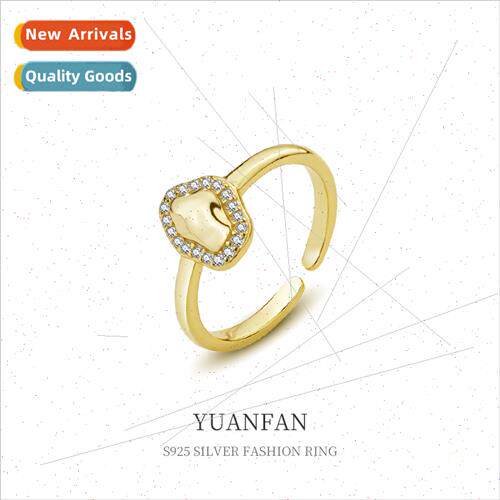 925 silver zirconia open ring women niche Europe vintage ins