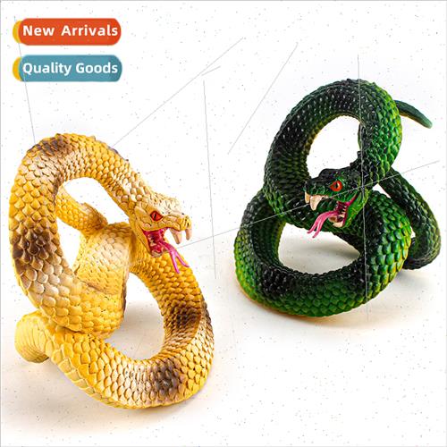 Solid Wild Jungle Animal Snake Model Golden Python Coiled At