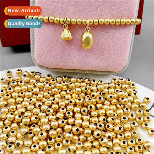 Round beads vintage gold transit beads round beads frosted b