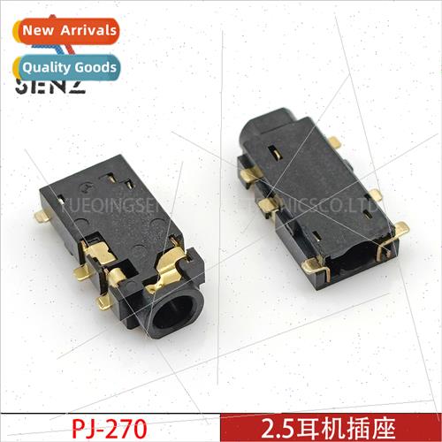 2.5mm headphone socket PJ-270 gold-plated six-pin chip count