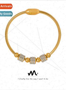 Europe 2023 new magnet suction inlaid full diamond bracelet