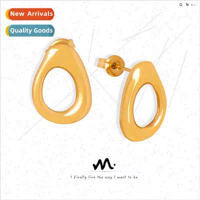 Europe geometric teardrop hollow pendant simple tanium steel