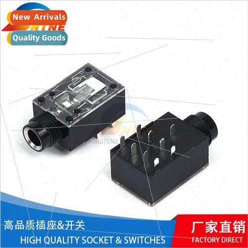 6.35 headphone socket PJ-605A transparent cover ngle dual-ch
