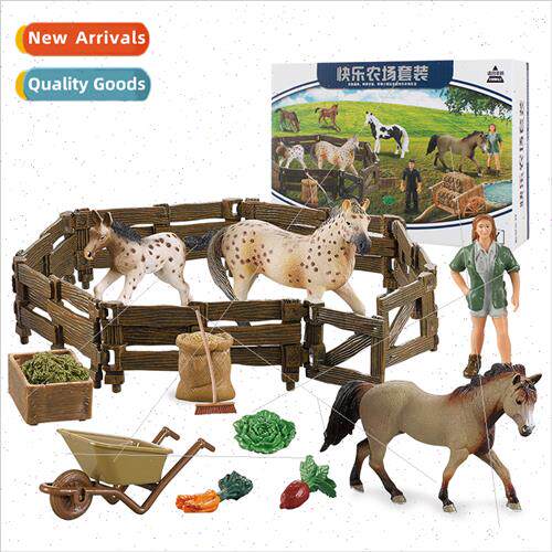 Horse farm set children play house stable decoration scene s