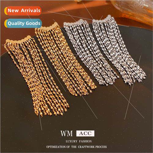 silver pin round metal tassel earrings Europe earrings fashi