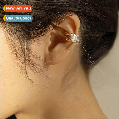 Double pearl earrings whout ear holes fashion shaped clip ty