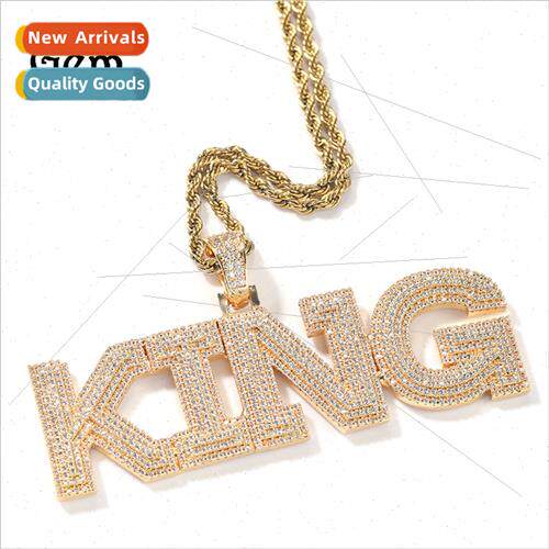 Alphabet Pendant Necklace Hip Hop DIY Triple Full Diamond Co