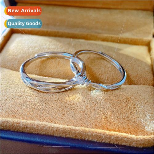S925 lver Couple Ring a pair niche opening adjustable men wo