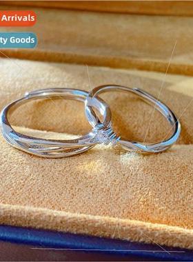 S925 lver Couple Ring a pair niche opening adjustable men wo