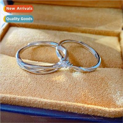 S925 lver Couple Ring a pair niche opening adjustable men wo