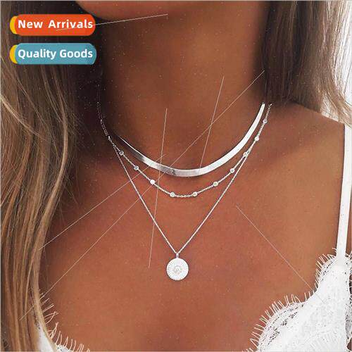 Europe new creative blade chain necklace fashion simple mult