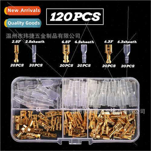 120pcs Boxed Insert Reed Insert Tab Terminal Copper Bare Ter