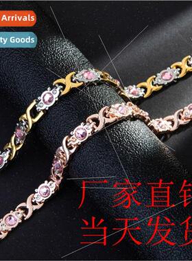 Fashion Women Magnet Bracelet Resorcy Gold Micro Diamonds