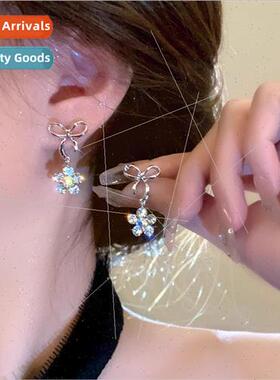 Bow Flower Earrings Women Diamond Studs Delicate che Earring