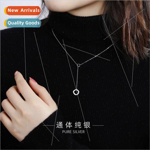 S925 silver Korea irregular polygonal necklace female simple
