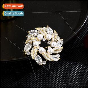 High-grade exquise pearl wreath brooch women career su su sw