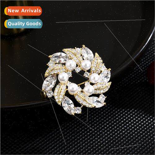 High-grade exquise pearl wreath brooch women career su su sw
