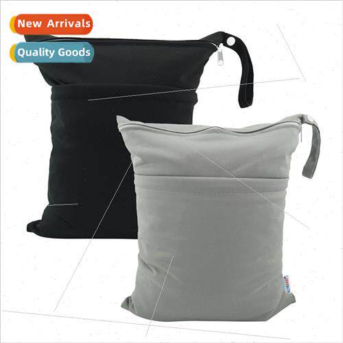 Diaper Wet Bag WaterproReusable Two Zipper Pockets Travel Ba