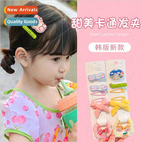 Children cartoon bear hair clips combination cute sweet Yuan