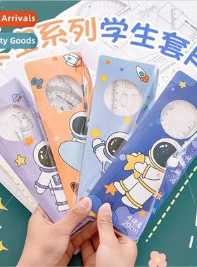 Cartoon astronaut set rulers student fourpcs set triangle ru