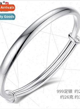999 silver bracelet glossy female jewelry s fashion round ri