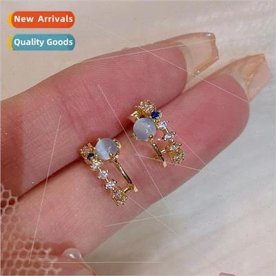 ght Star French simple exquise zirconia small cat eye stone