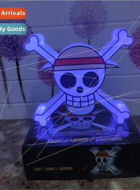 rgb vertical skull expression color changing lamp three-spee