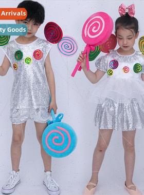 Childrens sequins fluffy sarong dance permance costumes kind