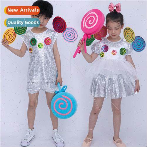 Childrens sequins fluffy sarong dance permance costumes kind